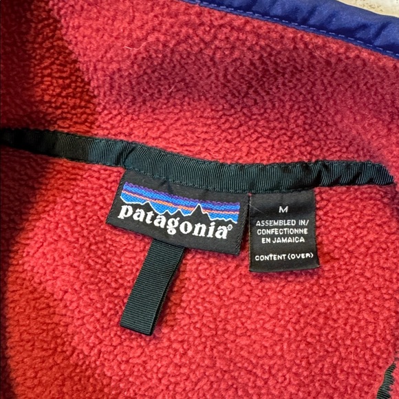 VINTAGE Patagonia mens M Medium red solid fleece mock pullover sweater EUC - Picture 2 of 6